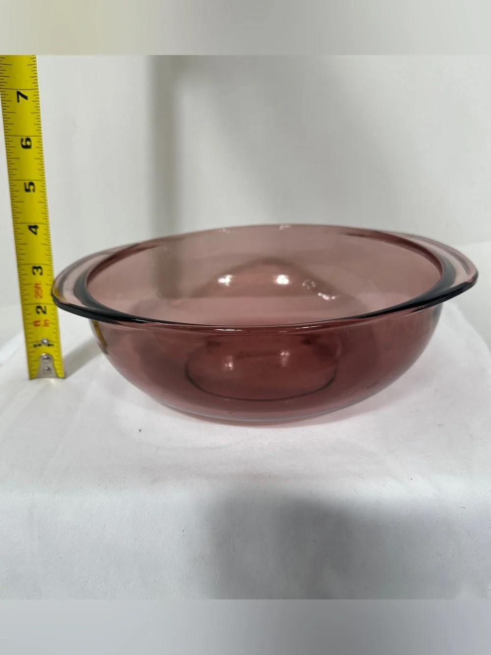 Pyrex 2 Qt Casserole Dish 024 w Lid Cranberry Purple Vintage Glass Made In USA